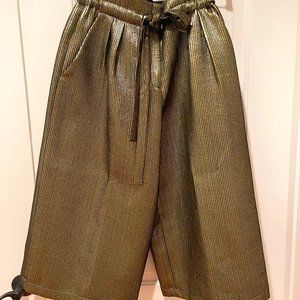 BCBGMaxazria Runway Gold Metallic Cropped Pants